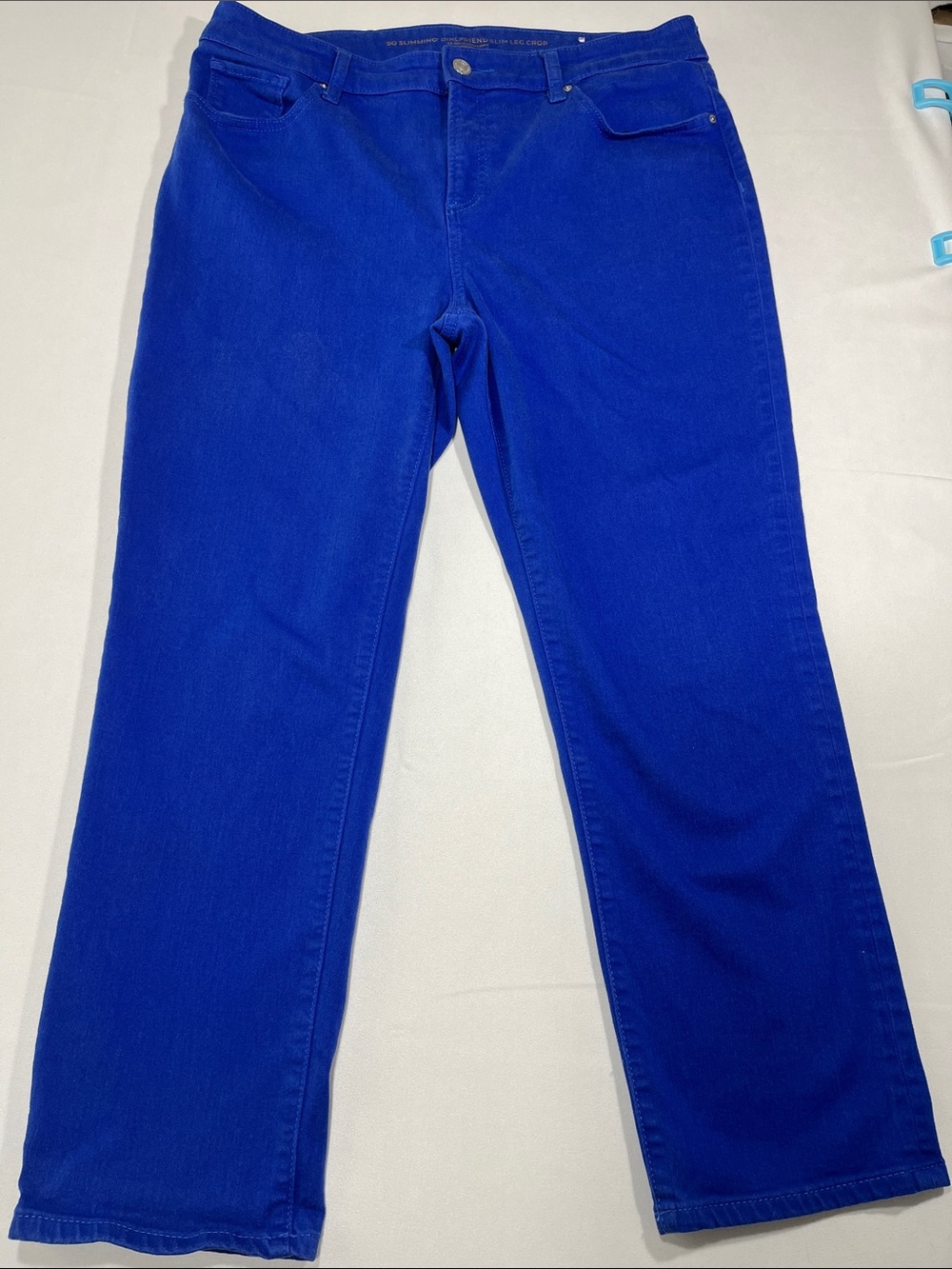 Chico’s So Slimming‎ Girlfriend Slim Leg Crop Jeans Blue Size US 12